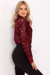 Long sleeve elegant lace shirt