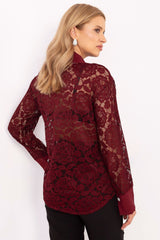 Long sleeve elegant lace shirt