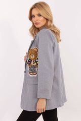 Women's teddy bear-shaped patch blazer