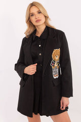 Women's teddy bear-shaped patch blazer