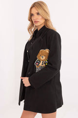 Women's teddy bear-shaped patch blazer