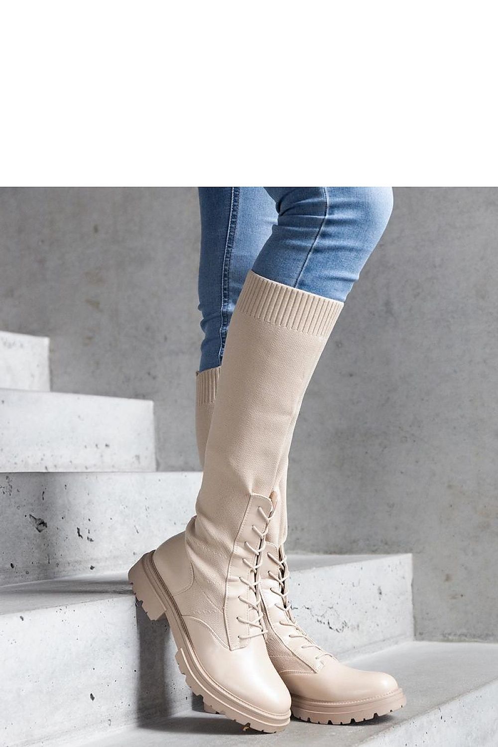 RevChic Kavira86 Knee-high boots 027 – Beige Secondary image