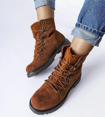 Hayed round toe eco-suede boots