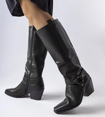 Black Armida cowboy heel boots