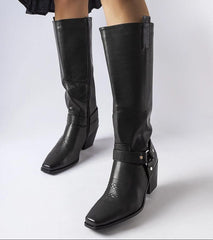 Black Armida cowboy heel boots