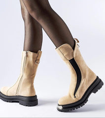 Beige insulated Bologna boots