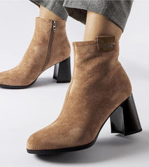 Beige elegant stiletto boots