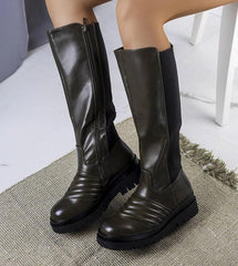 Green Calliope knee-high boots