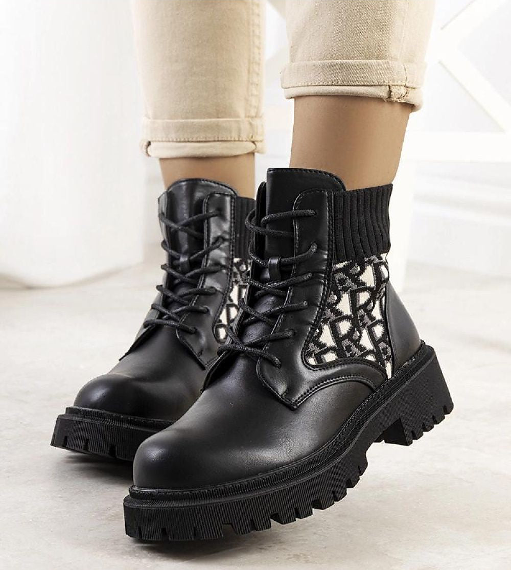 Black upper high sole boots