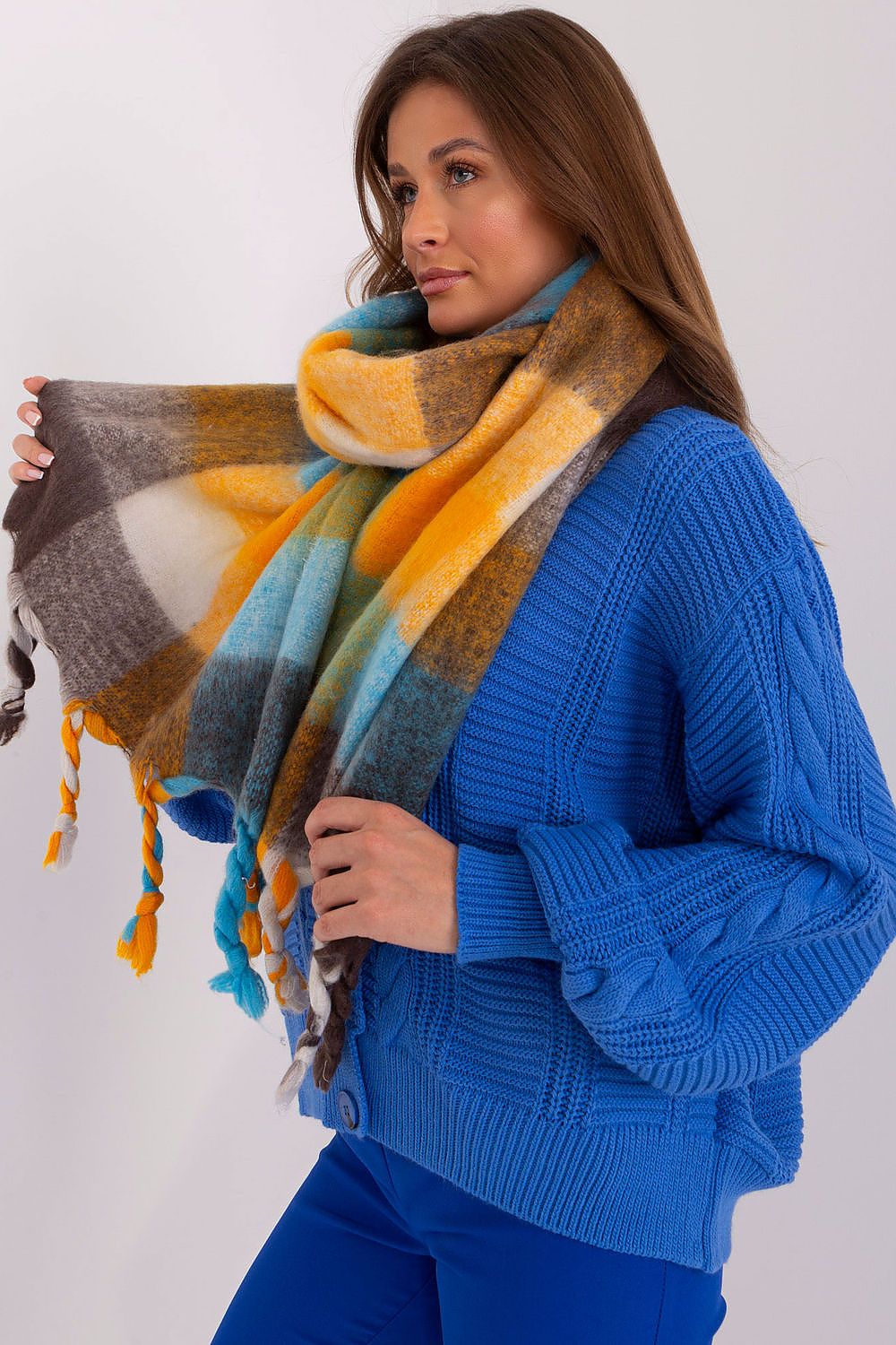 AT Colorful Plaid Fringe Scarf Secondary image