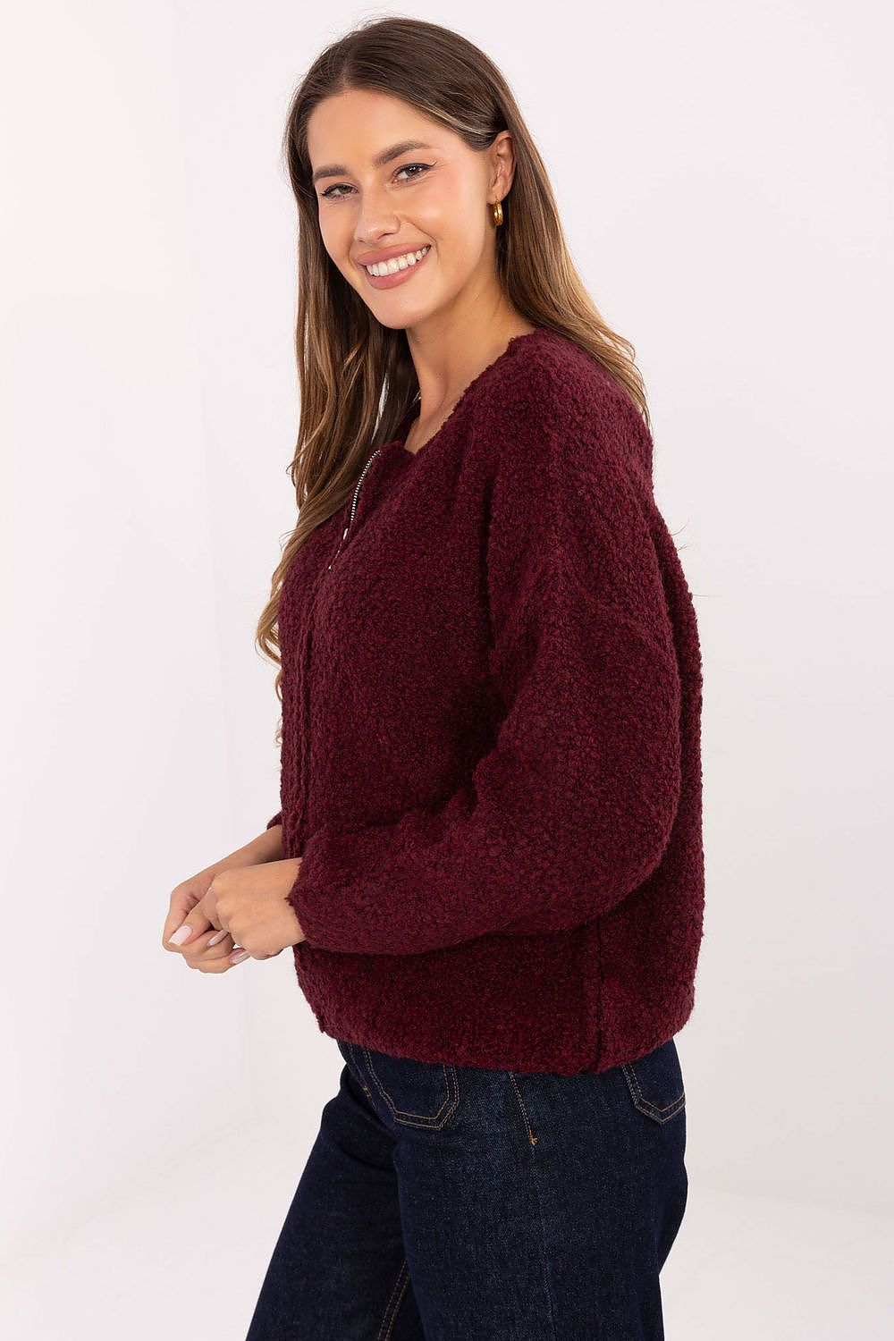 Rue Paris Bouclé Zip-Up Cardigan Secondary image