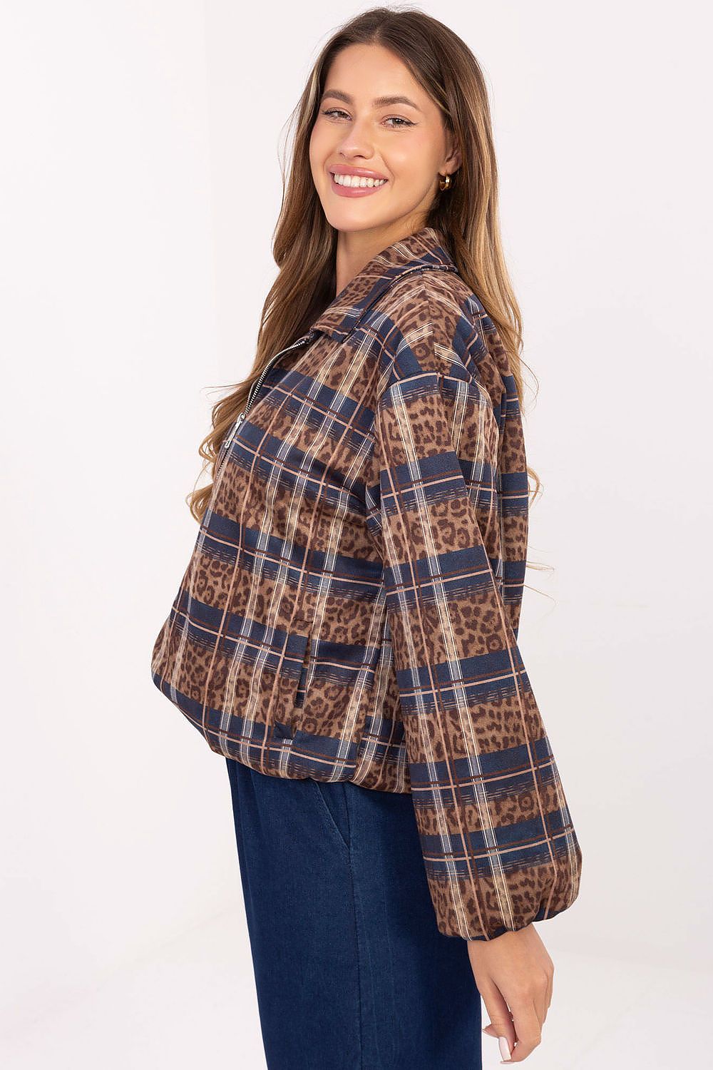 Rue Paris Jacket with Animal & Check Print Secondary image