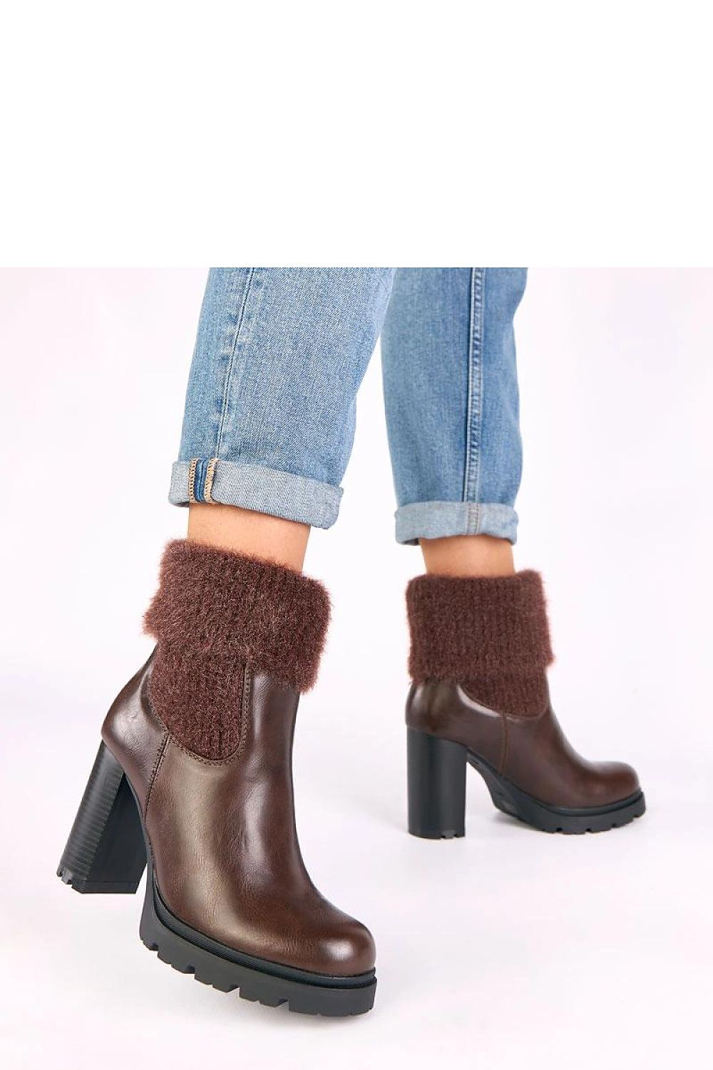 Sock-Style Slip-On Heel Boots Secondary image
