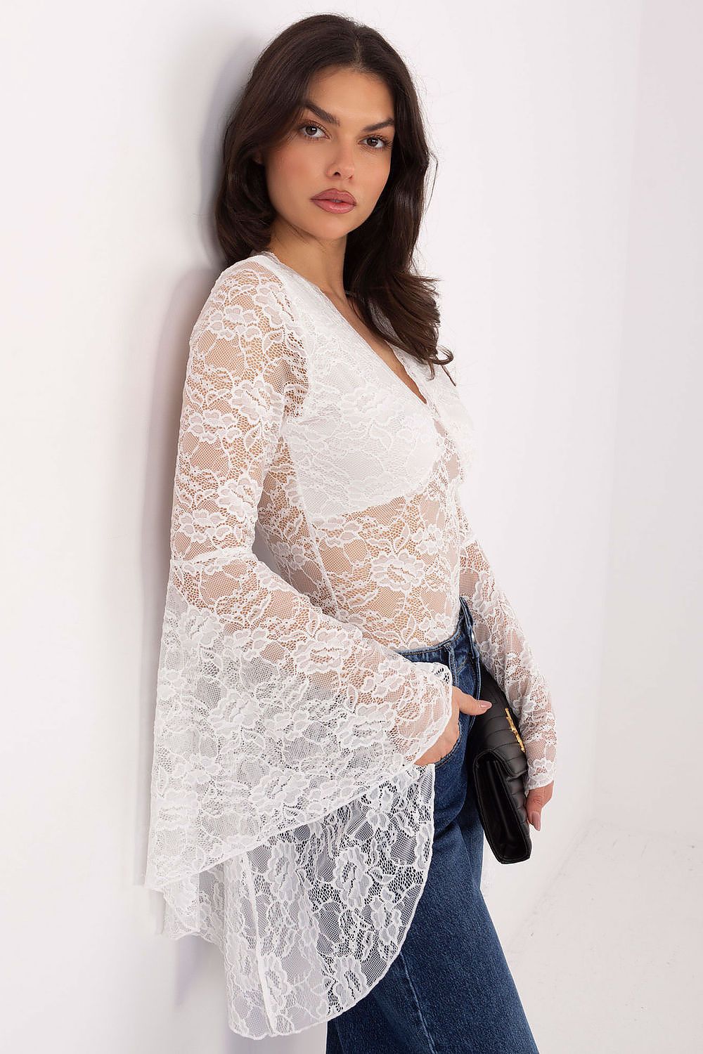 FPX – Lace V-Neck Short Blouse Secondary image