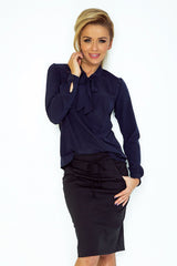 Long sleeves tie at front blouse