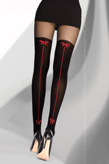 Sensational tights tempting with red