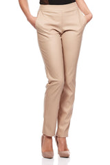 Eco-leather straight legs tube pants