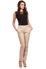 Eco-leather straight legs tube pants