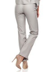 Eco-leather straight legs tube pants