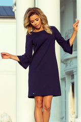 Long flared sleeves cocktail dress