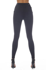 Black leggings made of Plush-Velvet knit