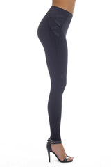 Black leggings made of Plush-Velvet knit