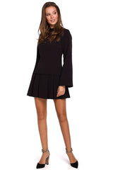 Flared long sleeves collar cocktail dress