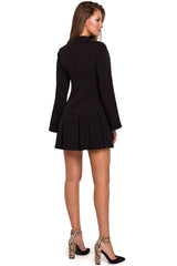 Flared long sleeves collar cocktail dress