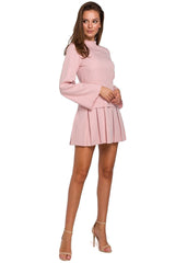 Flared long sleeves collar cocktail dress