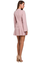 Flared long sleeves collar cocktail dress