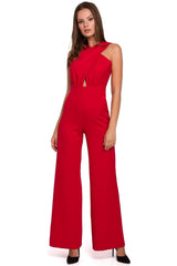 Crosswise stripes on the top overall jumpsuit