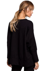 Elegant long sleeves high slits sweatshirt