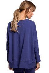 Elegant long sleeves high slits sweatshirt