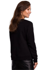 Simple cut with ruffle sleeves sweatshirt