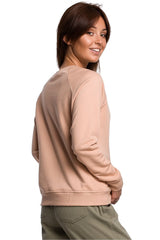 Simple cut with ruffle sleeves sweatshirt