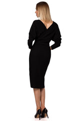 Long sleeves stretchy ribbed day dress