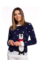 Christmas sweater with a penguin motif