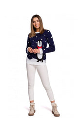 Christmas sweater with a penguin motif