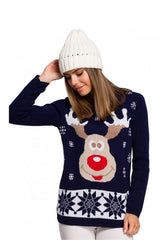 Christmas sweater with reindeer motif