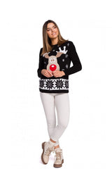 Christmas sweater with reindeer motif