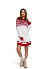 Two-tone sweater dress with Christmas theme