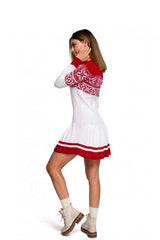 Two-tone sweater dress with Christmas theme