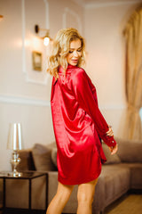 Delicate soft satin with the cut slip dressing gown
