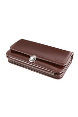 Women's leather wallet with a handle