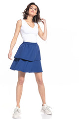 Mini skirt with two frills