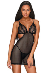 Soft lace with oriental ornaments chemise set