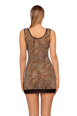 Sexy leopard pattern slightly translucent nightie