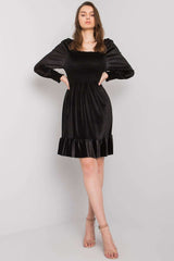 Long sleeves velour evening dress