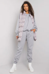 Straight cut sweatshirt, sweatpants and vest set