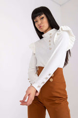 Long sleeves straight cut velour blouse